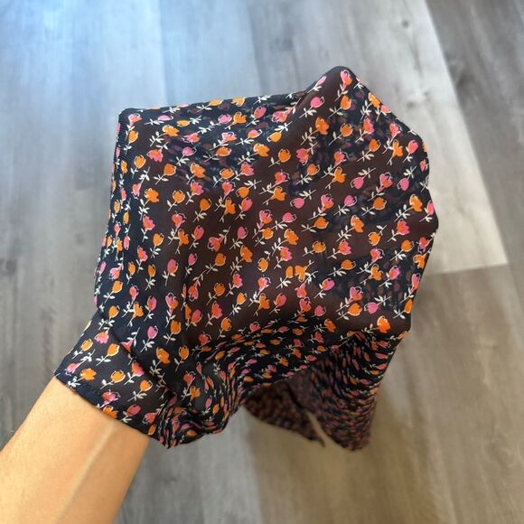 Aeropostale Floral Top Sleeveless Hi Low Button Down Semi Sheer - Picture 7 of 9